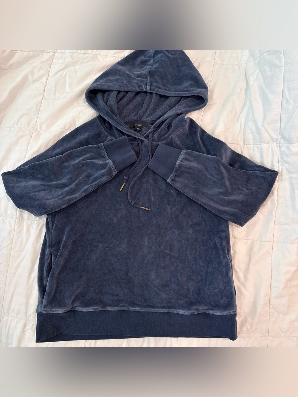 J. Crew Men’s Navy Velour Pullover Hoodie